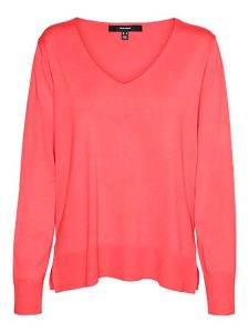 Vero Moda Sweter w kolorze koralowym rozmiar: L. Czerwone swetry oversize Vero Moda, l, bez wzorów, z wiskozy, bez ramiączek. Za 105,63 zł.