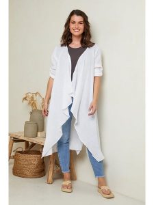 Curvy Lady Lniany kardigan w kolorze białym rozmiar: 48/50. Białe kardigany Curvy Lady, ze lnu. Za 166,88 zł.