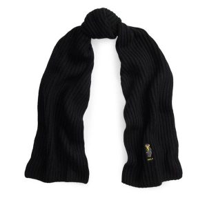 Szalik Polo Ralph Lauren. Czarne szaliki Polo Ralph Lauren, bez wzorów. Za 409,99 zł.