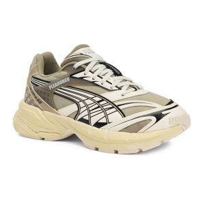 Buty PUMA X Pleasures Velophasis Overdyed. Brązowe buty sportowe Puma, bez wzorów, bez zapięcia. Za 289,99 zł.