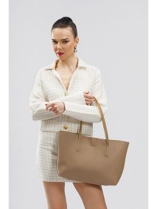 Lucky Bees Shopper bag w kolorze beżowym - 42 x 28 x 11 cm rozmiar: onesize. Brązowe shopper bag Lucky Bees, bez wzorów, z materiału, na ramię, bez dodatków. Za 104,89 zł.