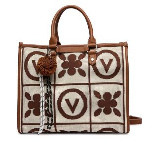 Torebka Valentino. Brązowe shopper bag Valentino, bez wzorów, bez dodatków. Za 759,99 zł.