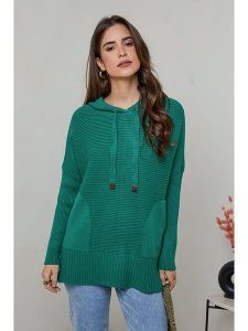 Soft Cashmere Sweter w kolorze zielonym rozmiar: 38/40. Zielone swetry oversize Soft Cashmere, bez wzorów, z kaszmiru, bez ramiączek. Za 130,19 zł.