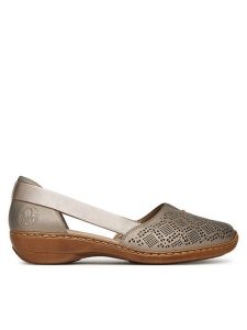 Rieker Półbuty CEO-41351-90 Beżowy. Brązowe półbuty Rieker, bez wzorów, ze skóry, bez obcasa, na płaskiej podeszwie, bez zapięcia. Za 319,99 zł.