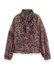 Scotch & Soda Bluzka w kolorze bordowo-białym rozmiar: 36. Czerwone bluzki Scotch & Soda, bez wzorów, bez kołnierzyka, bez ramiączek. Za 149,31 zł.