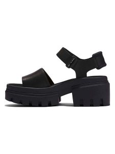 Timberland Skórzane sandały "Everleigh" w kolorze czarnym rozmiar: 42. Czarne sandały Timberland, bez wzorów, z otwartym noskiem, bez obcasa, bez zapięcia. Za 338,21 zł.