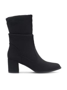 Clara Barson Botki Fraise WYL3603-1 Czarny. Czarne botki Clara Barson, bez wzorów, z materiału, bez obcasa, na słupku, bez zapięcia. Za 149,99 zł.
