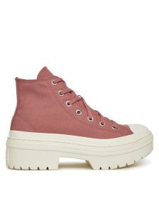 Converse Trampki Chuck Taylor All Star Lugged Heel Platform A10618C Różowy. Czerwone trampki Converse, bez wzorów, z materiału, bez zapięcia. Za 269,99 zł.