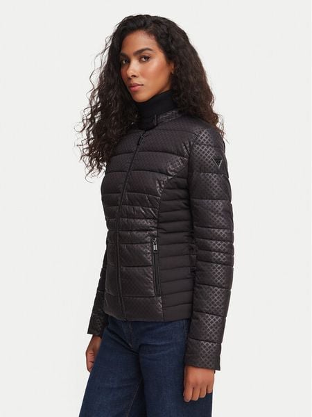 Guess Kurtka przejściowa W6YL16 W2891 Czarny Slim Fit. Czarne kurtki Guess, xs, z aplikacjami, z syntetyku, bez kaptura. Za 561,99 zł.