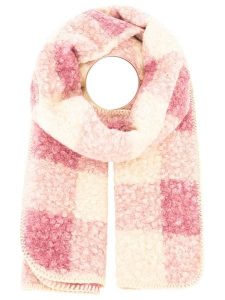 Zwillingsherz Szal "Karo & Teddy" w kolorze kremowo-jasnoróżowym - 180 x 60 cm rozmiar: onesize. Brązowe szaliki Zwillingsherz, bez wzorów, z materiału. Za 82,99 zł.