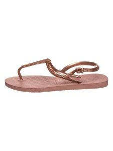 Havaianas Sandały w kolorze jasnobrązowym rozmiar: 37/38. Brązowe sandały Havaianas, bez wzorów, z otwartym noskiem, bez obcasa, bez zapięcia. Za 30,63 zł.