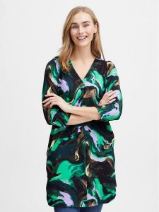 Fransa Sukienka koszulowa 20612138 Zielony Regular Fit. Zielone kombinezony Fransa, s, bez wzorów, z syntetyku, bez kołnierzyka, bez ramiączek. Za 189,99 zł.