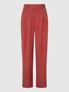Pepe Jeans Spodnie garniturowe "Berila" w kolorze ceglanym rozmiar: M. Czerwone spodnie z wysokim stanem Pepe Jeans, bez wzorów, z jeansu, z podwyższonym stanem. Za 228,38 zł.