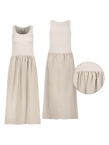 Sublevel Sukienka w kolorze beżowym rozmiar: L. Brązowe sukienki Sublevel, l, bez wzorów, z bawełny, bez kołnierzyka, bez ramiączek, midi. Za 113,99 zł.