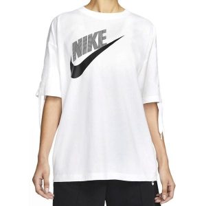 Koszulka Kobieta Nike Sportswear biały. Białe bluzki Nike, bez wzorów, sportowe, bez kołnierzyka, bez ramiączek. Za 144,65 zł.