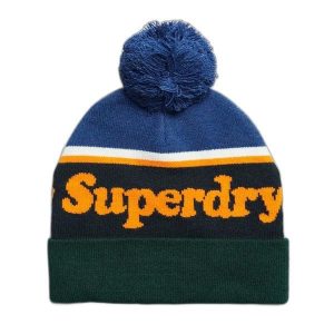 Kapelusz damski Superdry Essential Logo. Niebieskie kapelusze Superdry, bez wzorów. Za 106,75 zł.
