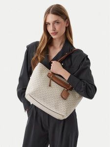 MICHAEL Michael Kors Torebka 30S6GTVT2B Écru. Białe shopper bag MICHAEL Michael Kors, bez wzorów, ze skóry, bez dodatków. Za 756,99 zł.