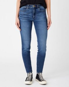 DAMSKIE SPODNIE WRANGLER HIGH RISE SKINNY VINTAGE SPRING 28 W27HTX35E 112141268. Rurki Wrangler, z jeansu. Za 199,99 zł.