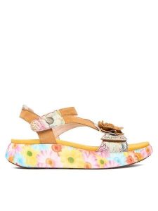 Laura Vita Sandały Nikito 01 Żółty. Żółte sandały LAURA VITA, bez wzorów, ze skóry, bez obcasa, na płaskiej podeszwie, bez zapięcia. Za 439,99 zł.