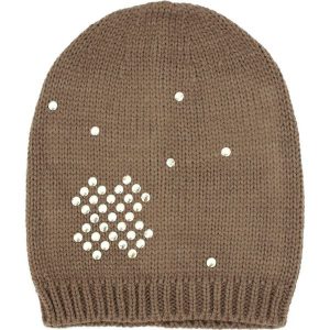 Czapka damska beanie Złoty krzyżyk brązowa. Czapki marki Art of Polo. Za 36,52 zł.