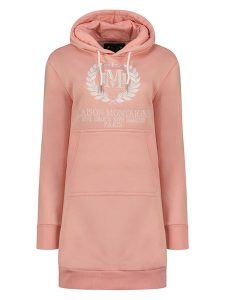 Maison Montaigne Sukienka dresowa "Giqueen" w kolorze szaroróżowym rozmiar: L. Różowe sukienki Maison Montaigne, l, bez wzorów, z dresówki, bez kołnierzyka, bez ramiączek, mini. Za 100,99 zł.