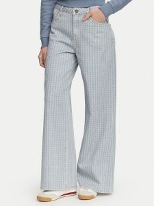 Guess Jeans Jeansy W6YA0O D1182 Niebieski Wide Leg. Niebieskie jeansy Guess Jeans, z aplikacjami, z bawełny. Za 519,99 zł.