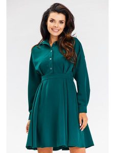 Awama Sukienka w kolorze morskim rozmiar: S. Niebieskie sukienki Awama, s, bez wzorów, bez kołnierzyka, bez ramiączek, mini. Za 180,49 zł.