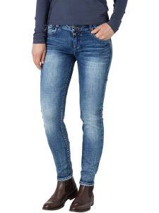 Timezone Dżinsy "Enya" - Slim fit - w kolorze niebieskim rozmiar: W31/L32. Niebieskie jeansy Timezone, z aplikacjami, z podwyższonym stanem. Za 109,78 zł.