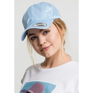 Czapka Flexfit low profile atin. Niebieskie czapki FLEXFIT, bez wzorów, z poliesteru, eleganckie. Za 136,50 zł.