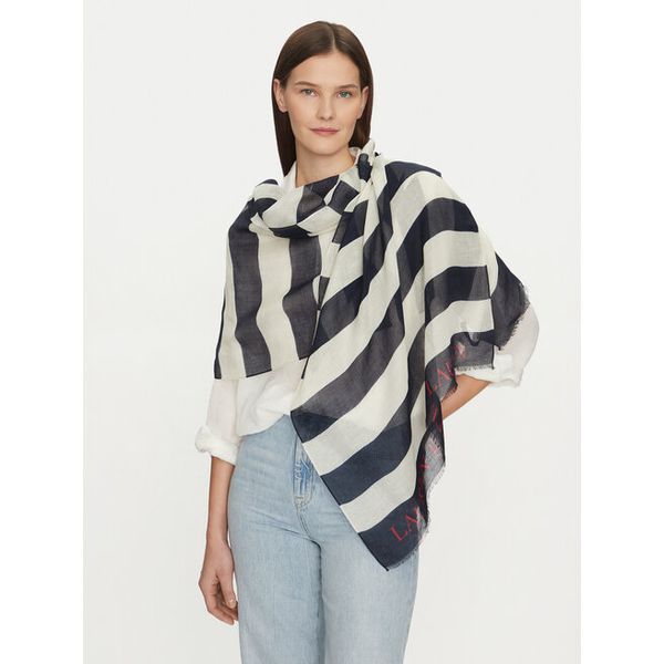 Szal LAUREN RALPH LAUREN. Niebieskie szaliki Lauren Ralph Lauren, bez wzorów. Za 279,99 zł.