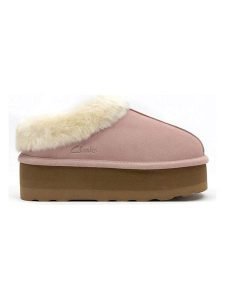 Clarks Skórzane kapcie w kolorze jasnoróżowym rozmiar: 36. Różowe kapcie Clarks, bez wzorów, ze skóry. Za 217,99 zł.