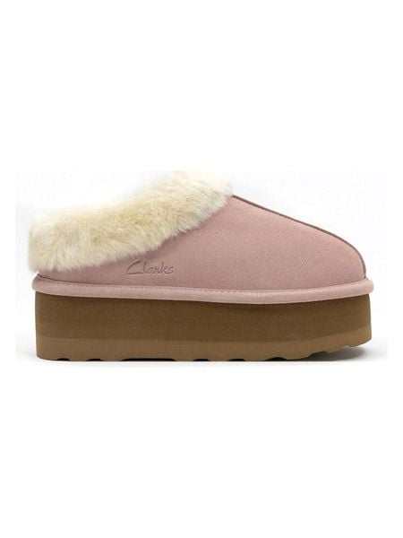 Clarks Skórzane kapcie w kolorze jasnoróżowym rozmiar: 36. Różowe kapcie Clarks, bez wzorów, ze skóry. Za 217,99 zł.
