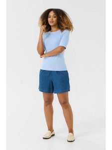 CULTURE Koszulka w kolorze błękitnym rozmiar: XL. Niebieskie bluzki Culture, xl, bez wzorów, bez kołnierzyka, bez ramiączek. Za 91,99 zł.