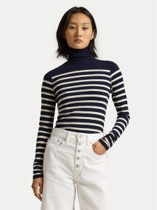 Polo Ralph Lauren Golf 211947943001 Granatowy Slim Fit. Niebieskie golfy Polo Ralph Lauren, bez wzorów, z bawełny. Za 499,99 zł.