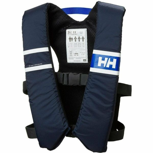 Kamizelka asekuracyjna Helly Hansen Comfort Compact 50N. Niebieskie kamizelki Helly Hansen, bez wzorów, bez kołnierzyka, bez ramiączek, bez kaptura. Za 299,00 zł.