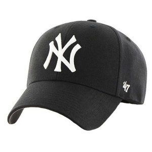 Czapka Z Daszkiem MVP New York Yankees. Czarne czapki 47 Brand, bez wzorów, z bawełny. Za 142,99 zł.