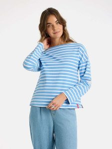 LIEBLINGSSTÜCK Bluza "Stine" w kolorze błękitno-białym rozmiar: S. Białe bluzy LIEBLINGSSTÜCK, s, bez wzorów, bez kaptura. Za 175,67 zł.