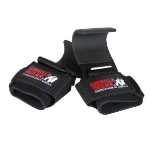 Hak do podnoszenia ciężarów Gorilla Wear, wytrzymały i wyściełany. Czarne paski GORILLA WEAR, bez wzorów, sportowe. Za 147,00 zł.