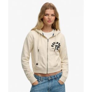 Kobieca klasyczna bluza z kapturem Superdry Athletic. Niebieskie bluzy Superdry, bez wzorów, z kapturem. Za 326,00 zł.