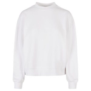 Bluza Damska Dekolt W Szpic Oversized. Białe bluzy BUILD YOUR BRAND, l, bez wzorów, bez kaptura. Za 153,99 zł.