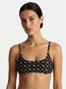 Guess Góra od bikini E6GJ09 MC04R Czarny. Czarne bikini Guess, z aplikacjami, z syntetyku. Za 329,99 zł.