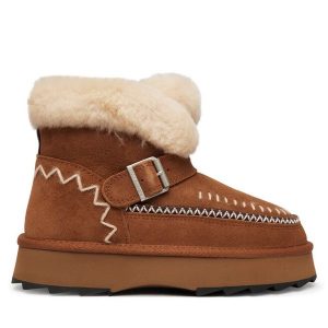 Śniegowce EMU Australia. Brązowe buty zimowe EMU Australia, bez obcasa, bez zapięcia. Za 774,99 zł.