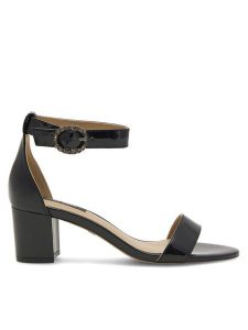 Nine West Sandały WFA2641-1 Czarny. Czarne sandały Nine West, bez wzorów, z syntetyku, bez obcasa, na słupku, bez zapięcia. Za 160,99 zł.