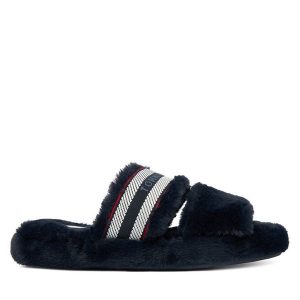 Kapcie Tommy Hilfiger. Niebieskie kapcie TOMMY HILFIGER, bez wzorów. Za 199,99 zł.