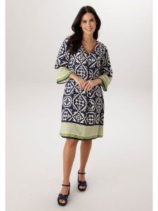 Aniston Sukienka w kolorze granatowo-zielonym rozmiar: 42. Niebieskie sukienki Aniston, bez wzorów, z wiskozy, bez kołnierzyka, bez ramiączek, midi. Za 173,99 zł.