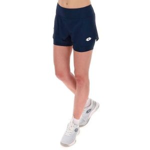 Spodenki tenisowe damskie Lotto Tech II-D1 short. Niebieskie szorty Lotto, bez wzorów, sportowe. Za 190,00 zł.