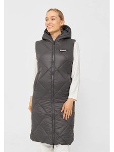 Bench Kamizelka pikowana "Nakiyah" w kolorze antracytowym rozmiar: 40. Czarne kamizelki Bench, bez wzorów, bez kołnierzyka, bez ramiączek, bez kaptura. Za 260,99 zł.