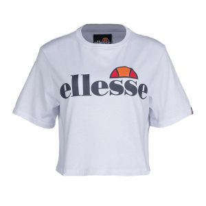 Koszulka damska Ellesse Alberta. Białe bluzki Ellesse, l, bez wzorów, sportowe, bez kołnierzyka, bez ramiączek. Za 77,99 zł.