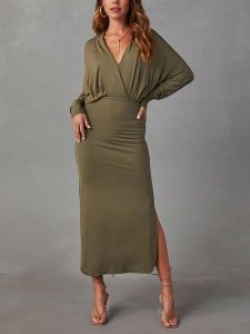 LA Angels Sukienka w kolorze khaki rozmiar: XL. Brązowe sukienki LA Angels, xl, bez wzorów, bez kołnierzyka, bez ramiączek, maxi. Za 130,99 zł.