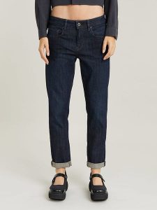 G-Star Dżinsy - Boyfriend fit - w kolorze granatowym rozmiar: W26/L30. Niebieskie jeansy G-Star, z aplikacjami, z bawełny. Za 283,95 zł.